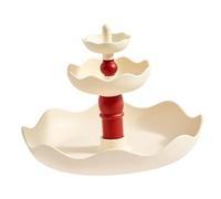 Baoblaze Plateau à bijoux à 3 niveaux, porte-boucles d'oreilles, porte-colliers et bagues multifonctionnel et peu encombrant, idéal pour la table, la salle, Crème