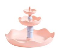 Baoblaze Plateau à bijoux à 3 niveaux, porte-boucles d'oreilles, porte-colliers et bagues multifonctionnel et peu encombrant, idéal pour la table, la salle, Rose