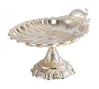 Baoblaze Plateau de Fruits Plateau de Service Métallique Porte-légumes Support à et Snacks Rangement avec Base En Fer Convient à L'Utilisation sur Comptoi, Argent