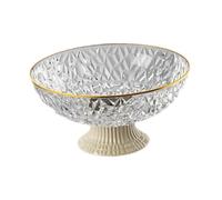 Baoblaze Plateau de service pour bol à fruits sur piédestal, rond, décoratif multi-usage avec drainage pour la cuisine, la maison, la table à manger, la pièce, Assiette de Fruits En Cristal