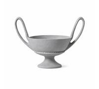 Baoblaze Plateau Décoratif Bol Élancé sur Socle Coupe Décorative d'Ornement Résine Synthétique avec Poignées Hautes Bande Perlée Adapté au Salon Entrée Table Basse Décoration, Gris