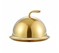 Baoblaze Plateau en Acier Inoxydable Cloche de Présentation Couvercle Domed Plat Service Présentation Professionnelle Aspect Classique pour Réceptions Dîners entre Amis Cérémonies, Or, 20cm-23cm SET