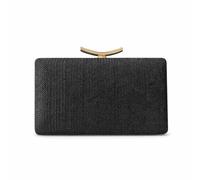 Baoblaze Pochette de Soirée Femme Sac à Main Clutch Minaudière Sac Soirée Corps Rigide Texture Tressée Fermoir Métallique Brillant Prise en Main Confortable, Array, Noir