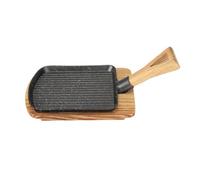 Baoblaze Poêle En Fonte Planche En Bois | Compatible Induction flamme, Surface Striée, Poêle à Griller, pr Cuisine, Table, Amateurs Viande, S