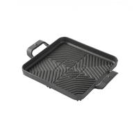 Baoblaze Poêle Grill Fonte Poêle Carrée Plaque Striée Poêle à Griller Plateau Peu Profond Polyvalent Chaleur Bien Répartie Grâce à la Fonte Rainures pour, 26 26