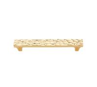 Baoblaze Poignée de Meuble Poignée de Porte Poignée de Tiroir Bouton de Placard en Laiton Finition Vieillie Surface Martelée Solide pour Mise à Niveau Du Décor, Array, Doré, 128 Mm