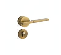 Baoblaze Poignée de Porte Verrou Chambre Serrure Levier Intérieur Set Verrouillage Intime Rosace Discrète Poignée Droite Prise Ergonomique Alliage Aluminium et, Array, Or Antique