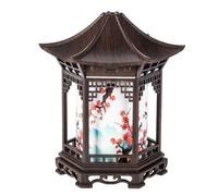 Baoblaze Portable d'Air Diffuseur Lampe USB Lanterne Traditionnelle Cadre Aéré Décor Floral Intérieur Brume par le Haut Transport Aisé Convient au Bureau Chambre Lecture, Bois Foncé