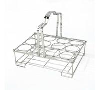 Baoblaze Porte-Bouteilles en Acier Inoxydable Casier à Bière Organisateur de Bouteilles Panier à Canettes Pliable pour Gain de Place Poignée Centrale Robuste, Argent