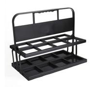 Baoblaze Porte-Bouteilles Sport Containe Organisateur Support Casier Rack Métal Renforcé Pliant à Renforts Latéraux pour Stabilité au Bord du Terrain