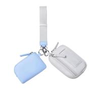 Baoblaze Porte-Bracelet Portefeuille Portefeuille Double Pochette Sac léger pondémie de clés en Nylon Petit Portefeuille avec Bourse de Trappe pour la, Bleu-Gris