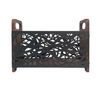 Baoblaze Porte-revues Organisateur de Bureau Porte-dossiers Range-courrier avec Une Conception Compacte En Bois et Métal Adapté pour La Décoration Du Salon de, Feuille