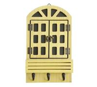 Baoblaze Porte-u Mural en Forme Fenêtre Polyvalent Porte-u Mural Étagère Sign Patère Jardinière pr Entrée, Jaune