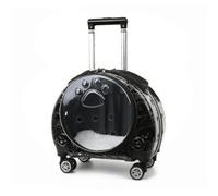 Baoblaze Porteur Industriel Transparent pour Animaux Valise de Transport Cage Chariot Coque Rigide PC Acrylique Surface Claire Orifices d'Aération Zip Solide, Noir Ours