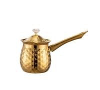 Baoblaze Pot à Café En Acier Inoxydable Polyvalent Verseuse Long Manche Robuste Pot à Lait En Acier Inoxydable pr Travail du Chocolat, Or