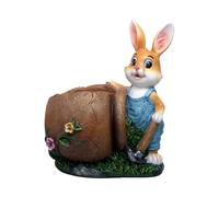 Baoblaze Pot de Fleurs Lapin Sculpture Animale Résine Figurine Décorative Vase Créatif Convient pour Table Bureau Salon Terrasse Fête de Pâques, Lapin Mâle