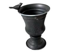 Baoblaze Pot de Fleurs Vase Métal Pot Décoratif Ornement Drainage Figurine Solide Adapté à Extérieur Intérieur Salon Bureau, Gris Foncé