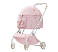 Baoblaze Poussette pour Chien Pliable Chariot de Panier Cabriolet Chariot pour Animaux Landau pour Chiens avec Ventilation Généralisée et Vue Panoramique, Array, Rose A2