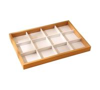Baoblaze Présentoir à Bijoux, boîte de Rangement, 12 emplacements, Ornement, Support empilable, Organisateur pour Bracelets, bagues, Bracelets, Petite Amie, Beige Blanc