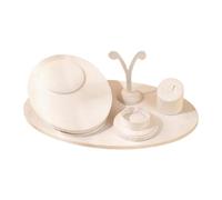 Baoblaze Présentoir à Bijoux, Ornement pour Collier, Buste et Bague, Cadeau élégant et Multifonctionnel pour Salon Professionnel, Chambre, Coiffeuse, Maison, Beige