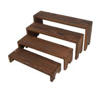 Baoblaze Présentoir Étagère Riser en Bois Massif Support Socle Marche Compact pour Optimiser l'espace sur de Travail Surface Rétro Boisée Rangement Ordonné des