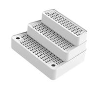 Baoblaze Rampe pour Litière Escalier à Trois Marches Marchepied Stable Pente D'Entrée Passerelle de Propreté en Matériau PP Imperméable pour Bacs Hauts et Cha, Blanc