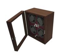 Baoblaze Remontoir Automatique pour Montres Remontoir Présentoir Coffret Écrin Moteur à Engrenages Métalliques Silencieux Bois MDF et PVC avec Porte en Verre