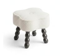 Baoblaze Repose-Pieds Tissu Tabouret Pouf Ottoman Forme Tripartite Arrondie Discrète et Élégante Texture Chaleureuse Façon Laine Stabilité Adapté au Salon, Array, Color to 1