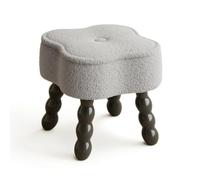 Baoblaze Repose-pieds Tissu Tabouret Pouf Ottoman Forme Tripartite Arrondie Discrète et Élégante Texture Chaleureuse Façon Laine Stabilité Adapté au Salon, Array, Gris Brumeux
