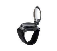 Baoblaze Rétroviseur de Sécurité Vélo Miroir Poignet Bracelet Rétroviseur Cycliste Accessoire Vélo avec Miroir Convexe Rond Boîtier Noir Couvercle Pliant