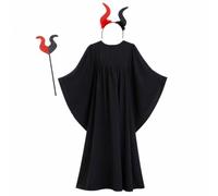 Baoblaze Robe Spectacle Doux Déguisement, Noir, XL | Drapé, Robe avec Manches Cape, Romantique, pour Théâtre, Halloween, Cosplay