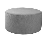 Baoblaze rond de repose-pieds de housses de pouf des couvertures de pouf de stockage de tissu extensible, Machine de housse de, Gris