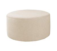 Baoblaze rond de repose-pieds de housses de pouf des couvertures de pouf de stockage de tissu extensible, Machine de housse de, Beige