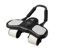 Baoblaze Roue Abdominale avec Appui Coudes Rouleau de Gainage Roue de Musculation Appareil Abdos Mouvement Fluide Guidé Retour Automatique Appui Coudes, Noir, Noir