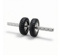 Baoblaze Roue Abdominale Fitness Rouleau Roue Entraîneur Accessoire Conception Compacte Stable avec Roulement Souple Hub Métallique Poignée Antiglisse Adaptée, 150mm, Double Roue + Crochet