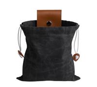 Baoblaze Sac de Cueillette Extérieur Sac de à Ficelle Sac de Rangement Pliable en Toile Fermeture Sécurisée Convient Randonnée Cueillettes Jardinage, Noir