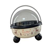 Baoblaze Saladier à Fruits avec Anse Décorative Grand Bol de Présentation sur Piédestal Plateau pour Bonbons avec Couvercle Antipoussière Récipient A, Beige