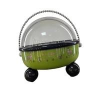 Baoblaze Saladier à Fruits avec Anse Décorative Grand Bol de Présentation sur Piédestal Plateau pour Bonbons avec Couvercle Antipoussière Récipient A, Vert