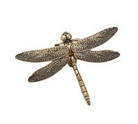 Baoblaze Sculpture de Libellule Miniature en Laiton, Ornement de Libellule en Métal Moderne pour Cadeaux de Fête, pour Salon de Thé, étagère de Bureau, Or et Noir