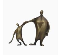 Baoblaze Sculpture Statue Figurine Statuette en Métal Brossé Finition Bronze Forme Abstraite Lien Parent Enfant Silhouette Pose Équilibrée Adaptée à Table