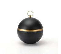 Baoblaze Seau à Glace Football Seau Isotherme Glacière de Table Seau à Champagne Conception Sportive en Acier Inoxydable 304 avec Couvercle et Pince Poignée, Black Gold