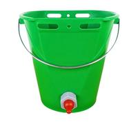 Baoblaze Seau d'alimentation de Veau Seau d'alimentation de Veau Grande Capacité Seau à Tétine pour Veau Accessoires de Mesure Installation Facile Matière, Vert avec 1 Téton