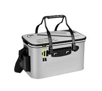 Baoblaze Seau de Pêche Récipient Poisson Vivant Bac Pliable Multifonction Extérieur Volume Important Portable EVA Facile à Nettoyer Adapté à La Pêche et Loisir, Gris S