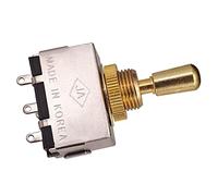Baoblaze Sélecteur de Micro Guitare Électrique Accompagné D'Interrupteur Trois Voies Fermé Commande Tonalité Bouton Pointe Cuivre Élément Métal Montage Simple, Or