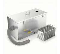 Baoblaze Séparateur de Graisses de Cuisine Système Anti-bouchons Séparateur d'Huile Alimentaire Piège à Huiles Corps en Acier Inoxydable avec Couvercle Plat, 9LBS