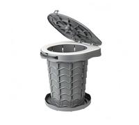 Baoblaze Siège Pliant Portable Toilette de Tabouret Camping Latrine Format Compact Replié Rangement Discret Matériau PP Adapté au Camping en Famille Jardin Plein Air, Gris Foncé