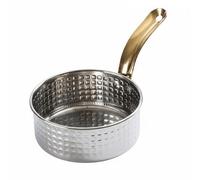Baoblaze Single Handle Cooking Pan Casserole Mini Poêle Saucière en Acier Inoxydable avec Manche Style Coréen Nettoyage Commode Convient au Service d'Entrées, 14CM, Poignée Simple Argent
