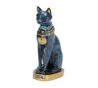 Baoblaze Statue de -chat égyptienne Bastet, figurine de l'Égypte ancienne, sculpture animale pour salon, Blue 13.2cm H