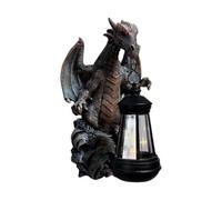 Baoblaze Statue de dragon de jardin, lampe solaire, décoration de jardin, figurine de dragon lumineuse pour murs