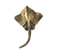 Baoblaze Statue de poisson en laiton, poisson diable, cadeau d'anniversaire, collection d'œuvres d'art, figurine de raie manta, figurine de poisson en laiton